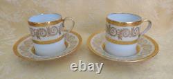 6 Sets Vintage ANC Fabrique Royale Limoges France Gold Demitasse Cups/Saucers
