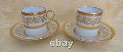 6 Sets Vintage ANC Fabrique Royale Limoges France Gold Demitasse Cups/Saucers