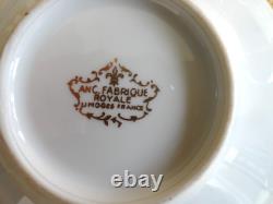 6 Sets Vintage ANC Fabrique Royale Limoges France Gold Demitasse Cups/Saucers