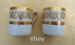 6 Sets Vintage ANC Fabrique Royale Limoges France Gold Demitasse Cups/Saucers