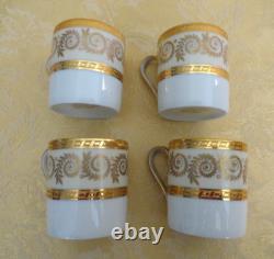 6 Sets Vintage ANC Fabrique Royale Limoges France Gold Demitasse Cups/Saucers