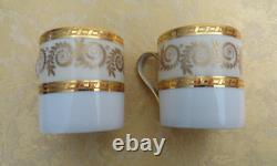 6 Sets Vintage ANC Fabrique Royale Limoges France Gold Demitasse Cups/Saucers