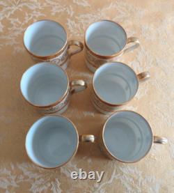 6 Sets Vintage ANC Fabrique Royale Limoges France Gold Demitasse Cups/Saucers