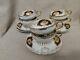 6 Sets Vintage Tea Cups & Saucers Royal Sealy China Iridescent White Black Gold
