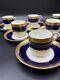 6 Sets Of Minton For Tiffany Demitasse Cups And Saucers In Cobalt Blue And Gold