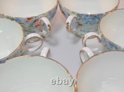 6 Vintage Shelley Melody Gilded Trios Cups Saucers Side Plates c1960s Excellent