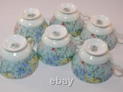 6 Vintage Shelley Melody Gilded Trios Cups Saucers Side Plates c1960s Excellent