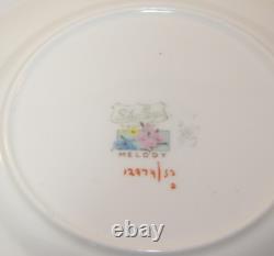 6 Vintage Shelley Melody Gilded Trios Cups Saucers Side Plates c1960s Excellent