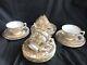 6 X Royal Crown Derby Aves Gold. Tea Cup, Saucer & Side Plate