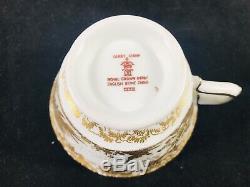 6 X Royal Crown Derby Aves Gold. Tea cup, saucer & Side plate