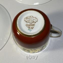 6 pcs MINTON GREEN REF Gold DEMITASSE ESPRESSO CUPS SAUCERS TIFFANY CO GROSVENOR