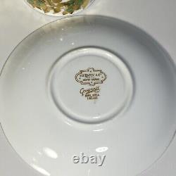 6 pcs MINTON GREEN REF Gold DEMITASSE ESPRESSO CUPS SAUCERS TIFFANY CO GROSVENOR