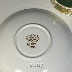 6 pcs MINTON GREEN REF Gold DEMITASSE ESPRESSO CUPS SAUCERS TIFFANY CO GROSVENOR
