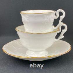 6 x Antique c1833 Copeland & Garrett True Trio Gold Gilt Tea Coffee Cup & Saucer