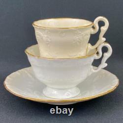 6 x Antique c1833 Copeland & Garrett True Trio Gold Gilt Tea Coffee Cup & Saucer