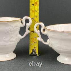 6 x Antique c1833 Copeland & Garrett True Trio Gold Gilt Tea Coffee Cup & Saucer