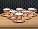 6 X Duchess China Golden Fruits Orchard Gold Still Life Footed Teacups & Saucers