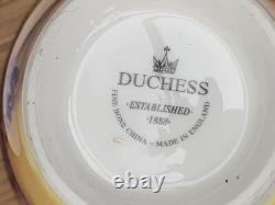 6 x Duchess China Golden Fruits Orchard Gold Still Life Footed TeaCups & Saucers
