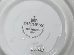 6 x Duchess China Golden Fruits Orchard Gold Still Life Footed TeaCups & Saucers