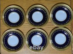 6 x John Aynsley Georgian Cobalt Patt No 7348 Tea Cups & Saucers All 1st