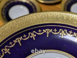 6 x John Aynsley Georgian Cobalt Patt No 7348 Tea Cups & Saucers All 1st