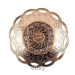 6pc Gold Crystal Turkish Greek Arabic Coffee Espresso Set Lidded Cups & Saucers