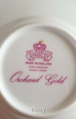 6x Aynsley Orchard Gold Cup+Saucer+Bread and Butter Plate