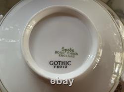 6x Vintage Spode Gothic Soup Cup & Saucers