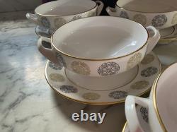 6x Vintage Spode Gothic Soup Cup & Saucers