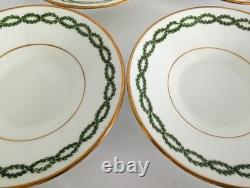 7 Antique George Jones Demitasse Cups Saucers Gilman Collamore NY Green Gold Set