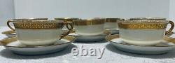 7 Haviland 584 CUPS & SAUCERS Gold Encrusted Antiq Limoges Bailey Banks & Biddle