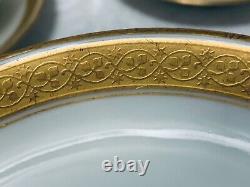 7 Haviland 584 CUPS & SAUCERS Gold Encrusted Antiq Limoges Bailey Banks & Biddle