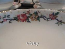 7 Limoges BOUILLON SOUP CUPS & SAUCERS Ahrenfeldt Multifloral Vine Gold Tr Antiq