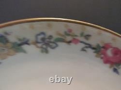 7 Limoges BOUILLON SOUP CUPS & SAUCERS Ahrenfeldt Multifloral Vine Gold Tr Antiq