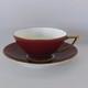 7 Minton England Porcelain Cups & Saucers Red W Gold Trim Set