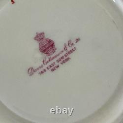 7 Minton England Porcelain Cups & Saucers Red w Gold Trim Set