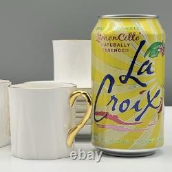 7 Sets SHELLEY Regency DELICATE WHITE GOLD TRIM Minty DEMITASSE CUPS & SAUCERS