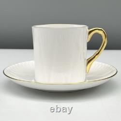 7 Sets SHELLEY Regency DELICATE WHITE GOLD TRIM Minty DEMITASSE CUPS & SAUCERS