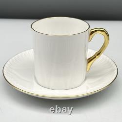 7 Sets SHELLEY Regency DELICATE WHITE GOLD TRIM Minty DEMITASSE CUPS & SAUCERS