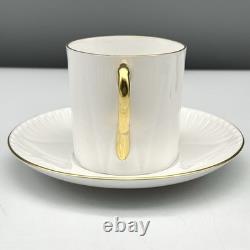 7 Sets SHELLEY Regency DELICATE WHITE GOLD TRIM Minty DEMITASSE CUPS & SAUCERS