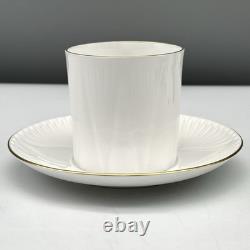 7 Sets SHELLEY Regency DELICATE WHITE GOLD TRIM Minty DEMITASSE CUPS & SAUCERS