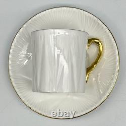 7 Sets SHELLEY Regency DELICATE WHITE GOLD TRIM Minty DEMITASSE CUPS & SAUCERS