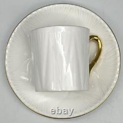 7 Sets SHELLEY Regency DELICATE WHITE GOLD TRIM Minty DEMITASSE CUPS & SAUCERS