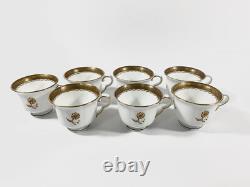 7x Gustavsberg Willhem Kage Ambassador Gold Coffee Demitasse Cups & Saucers