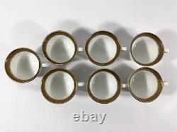 7x Gustavsberg Willhem Kage Ambassador Gold Coffee Demitasse Cups & Saucers