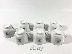 7x Gustavsberg Willhem Kage Ambassador Gold Coffee Demitasse Cups & Saucers