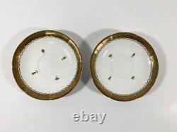 7x Gustavsberg Willhem Kage Ambassador Gold Coffee Demitasse Cups & Saucers