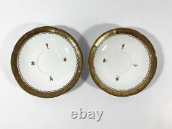 7x Gustavsberg Willhem Kage Ambassador Gold Coffee Demitasse Cups & Saucers