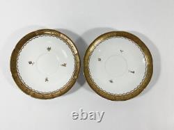 7x Gustavsberg Willhem Kage Ambassador Gold Coffee Demitasse Cups & Saucers