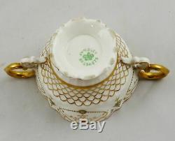 8 Antique Aynsley Gold & Jeweled Bouillon Soup Bowls Cups & Saucers England Exc
